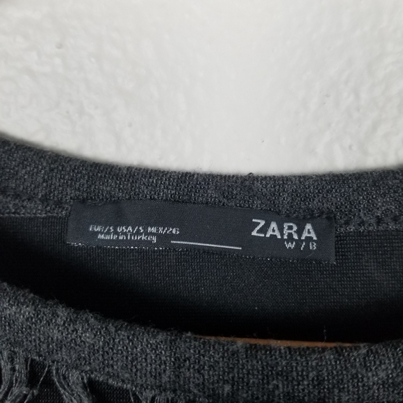 Zara Dark Grey Goth Witchcore Destroyed Distressed Long Sleeve Tee Size Small - Picture 9 of 12